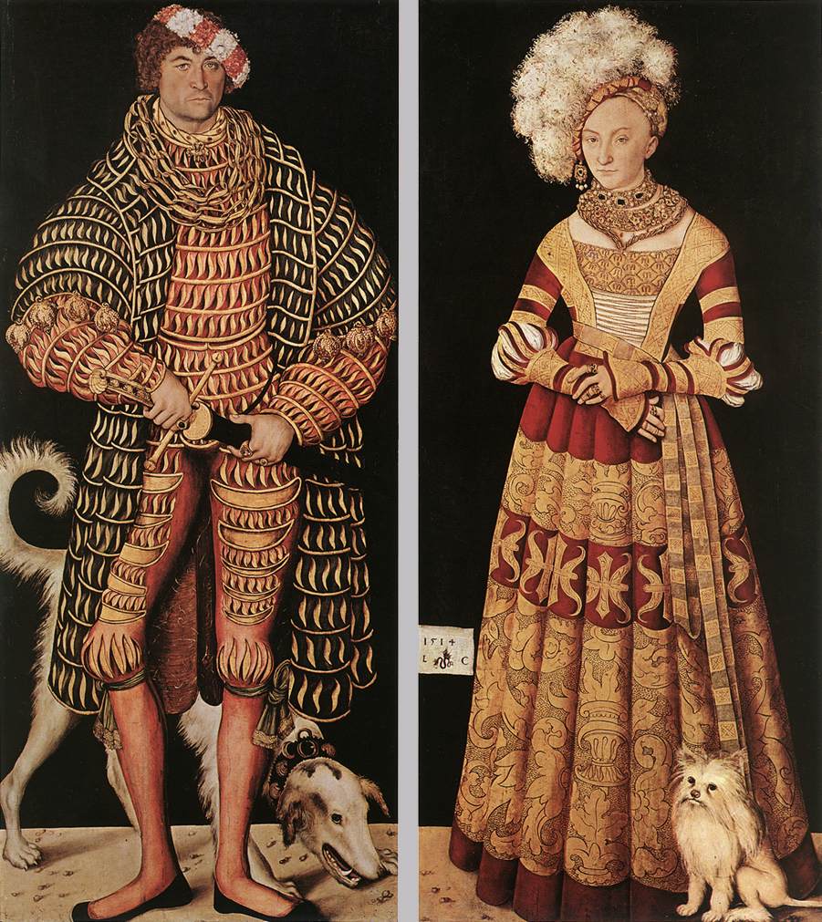 CRANACH, Lucas the Elder Portraits of Henry the Pious, Duke of Saxony and his wife Katharina von Mecklenburg dfg